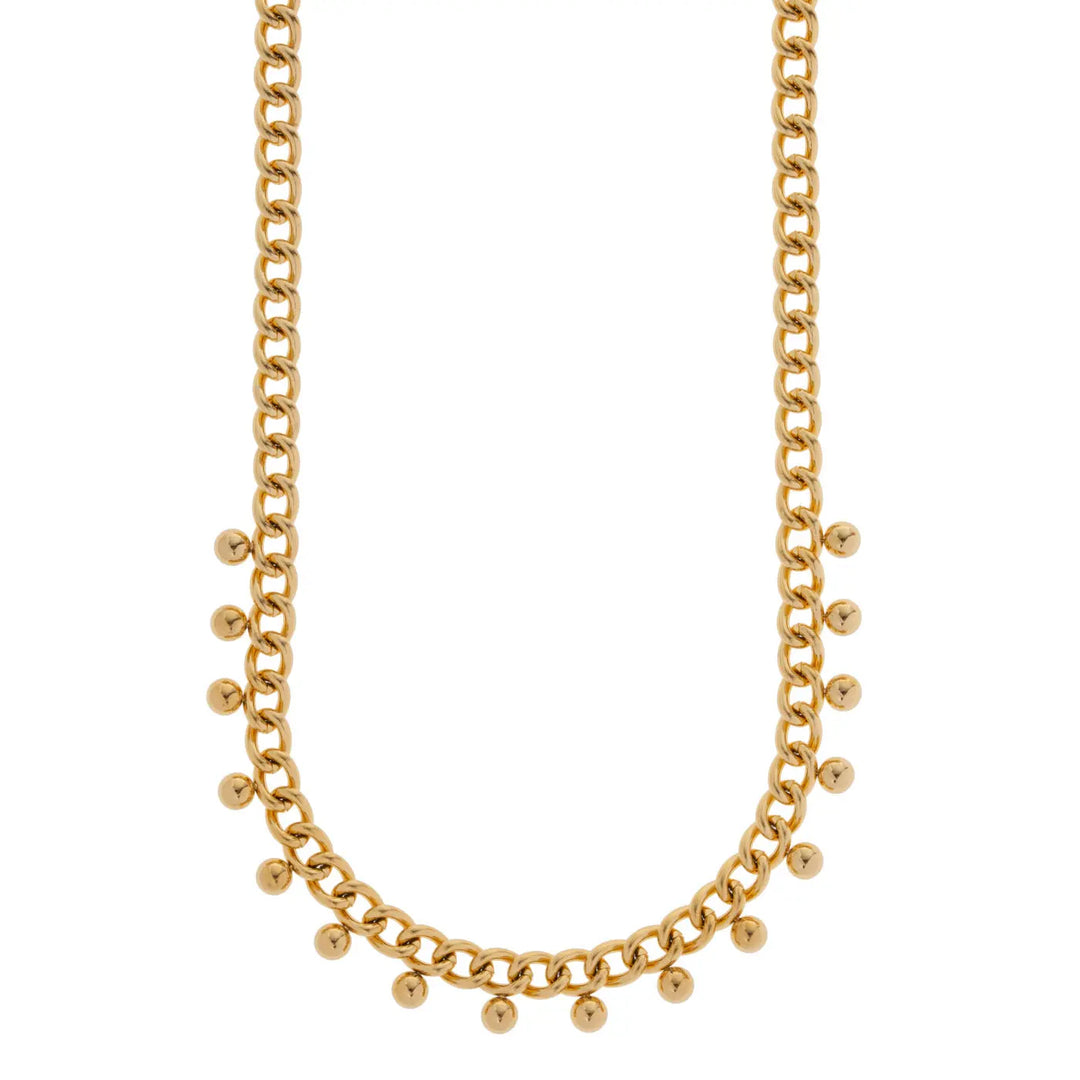 Saffron - Oriental Bead Link Necklace Stainless Steel