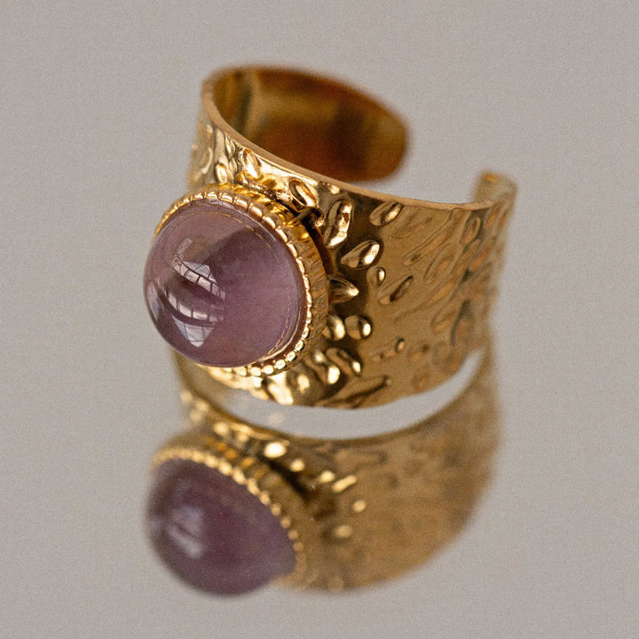 Eshma - Vintage Stone Ring Stainless Steel  | Timi of Sweden