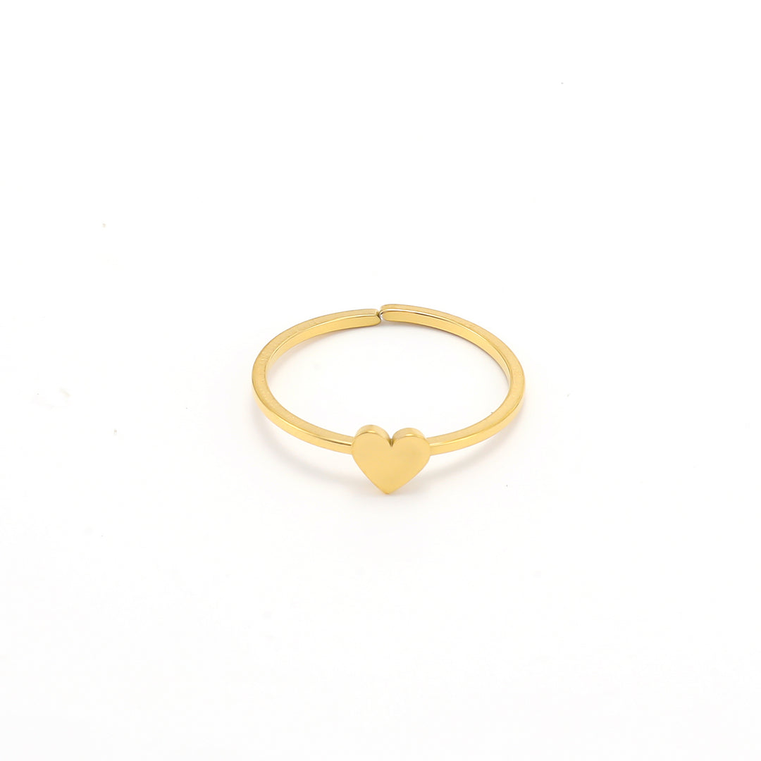 Stina - Dainty Heart Adjustble Ring Stainless Steel